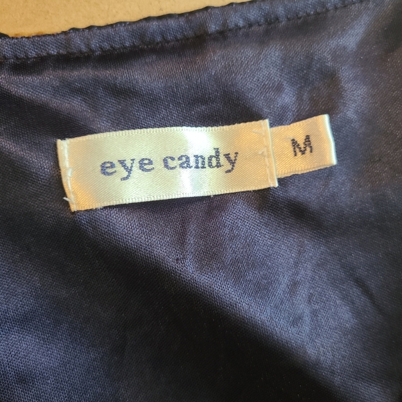 Eye Candy Blue & Gold Sleeveless Dress Size Medium - Picture 2 of 4